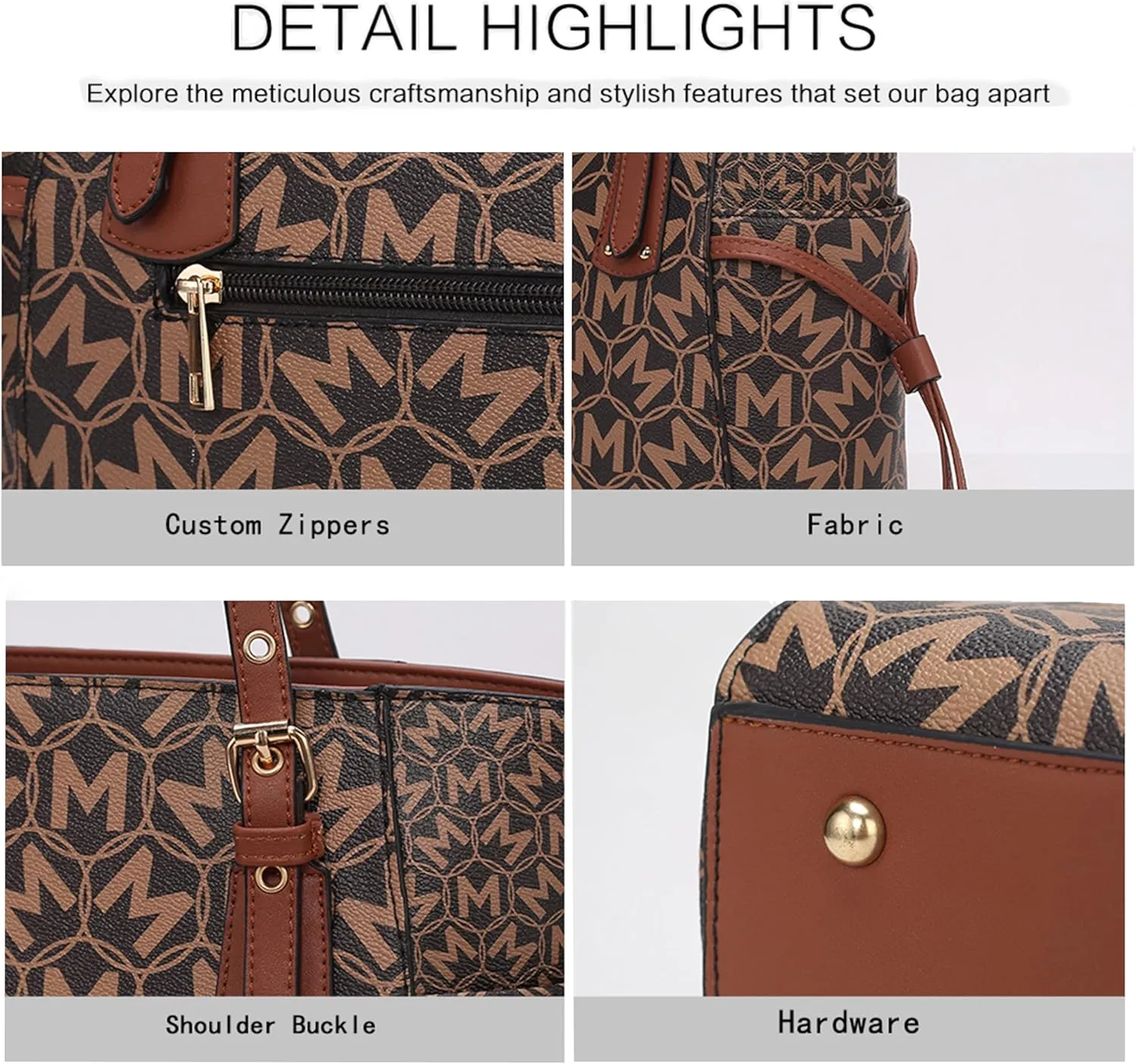 MKF Collection Women's Tote Bag & Wallet, Monogram Vegan Leather 2Pcs Handbag Purse Set by Mia K