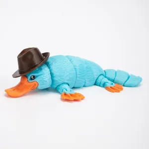 Model Articulated Platypus,3D Printed Plastic Platypus Figure,Duck with Movable Joints,Flexible Duckbill Statue,Coffee Table Decor,Home Office Bookshelf Decor (1, 6in)