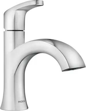 Moen Karis Chrome One-Handle Single Hole Bathroom Sink Faucet with Optional Deckplate, 84346