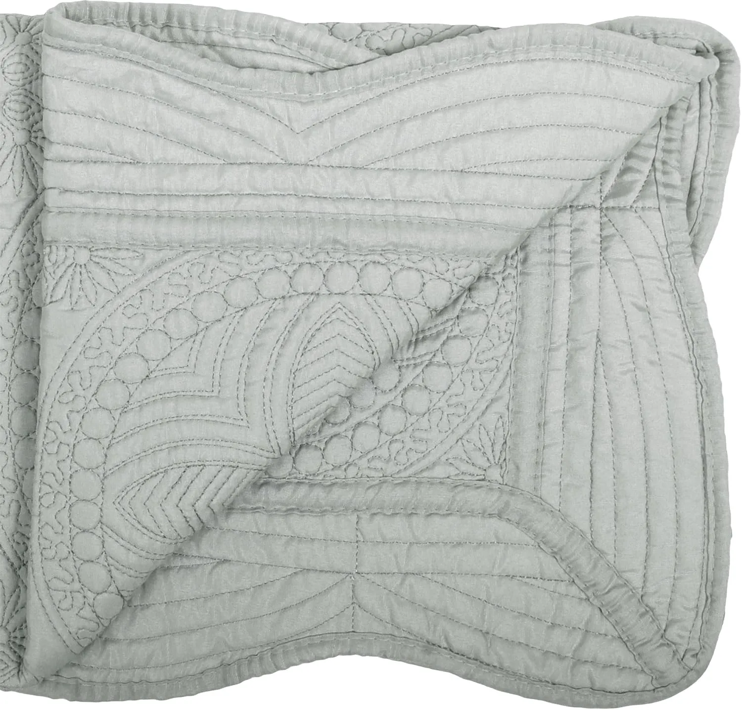 MONOBLANKS Baby Quilt Personlized Monogram Lightweight Embossed Scalloped Throw Blanket Four Seasons (Gray)