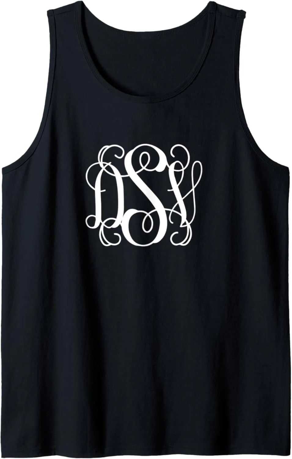 Monogram Initials DVS Script Monogram Letters DVS Tank Top