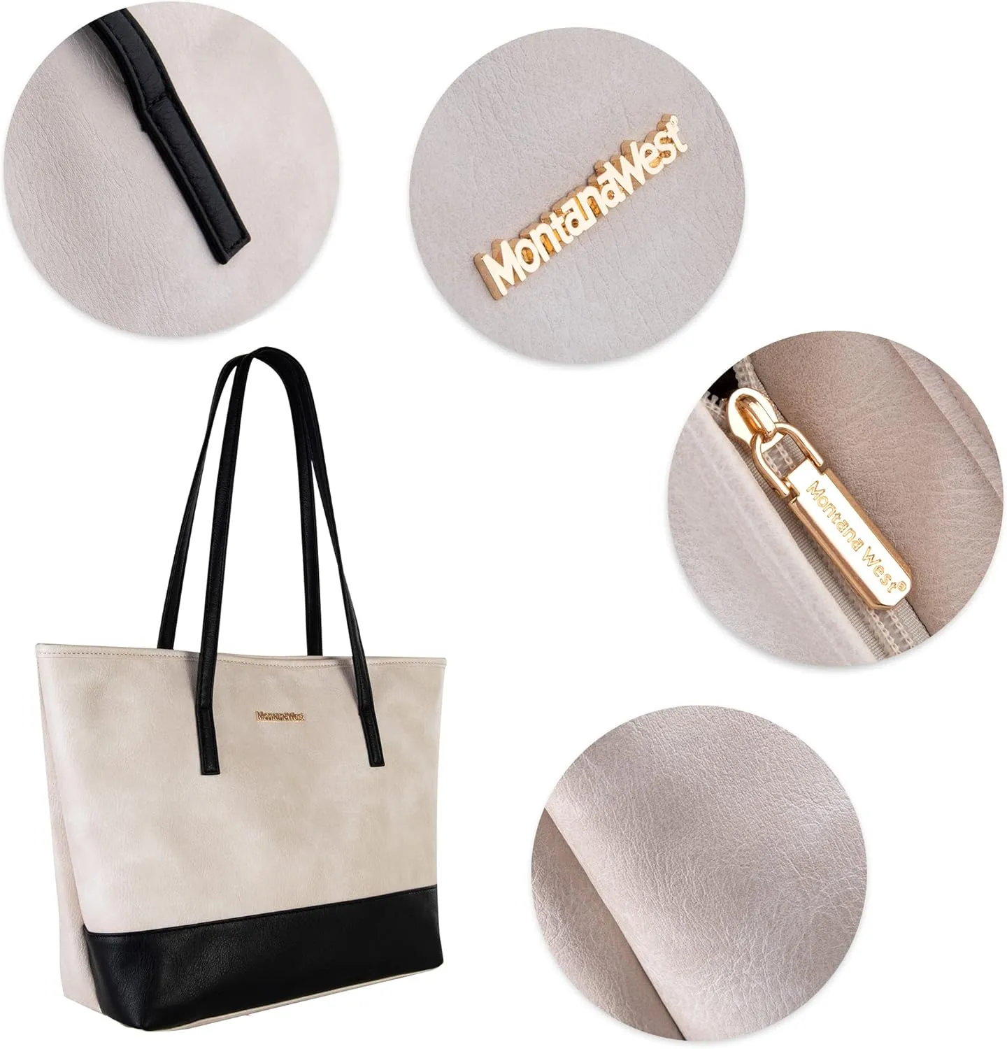 Montana West Tote Bags Vegan Leather Purses and Handbags for Women Top Handle Ladies Shoulder Bags