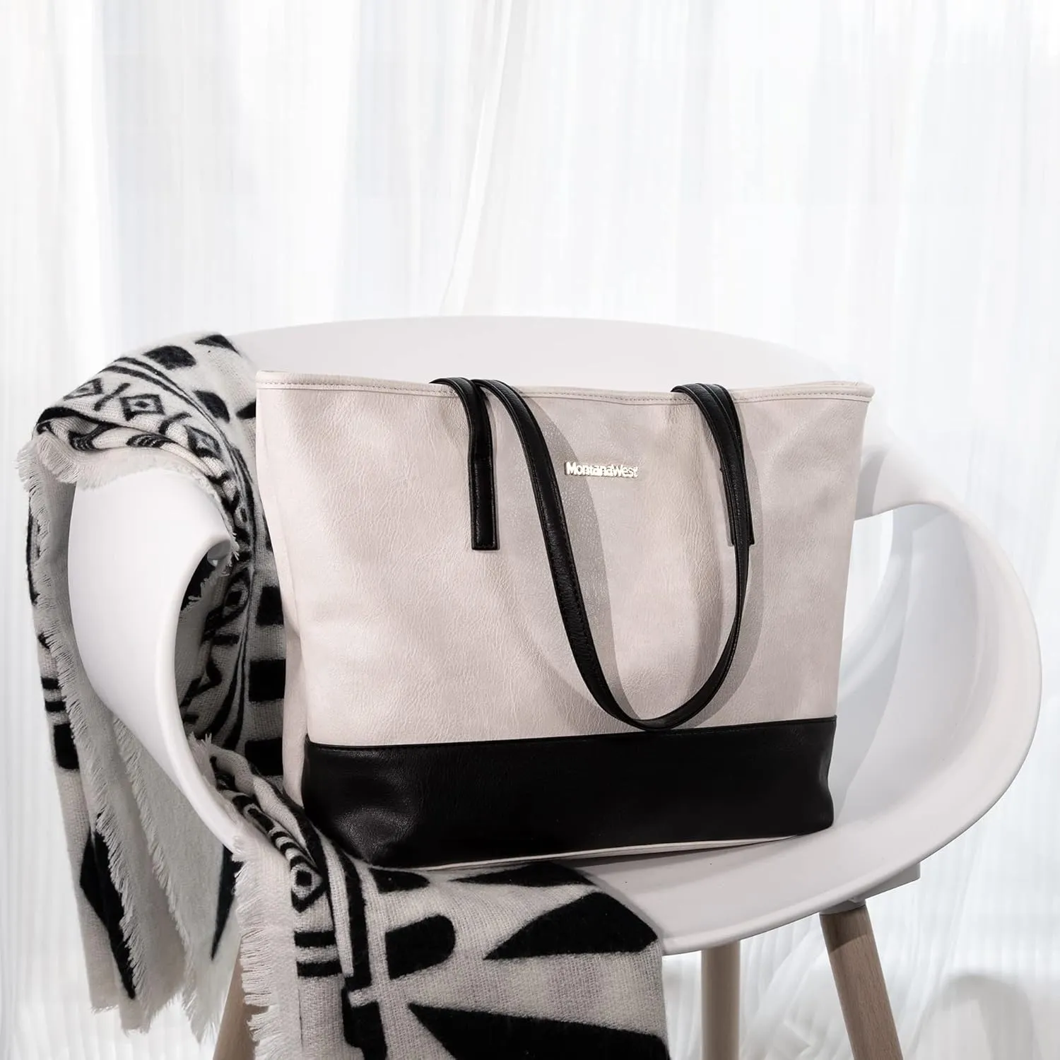 Montana West Tote Bags Vegan Leather Purses and Handbags for Women Top Handle Ladies Shoulder Bags