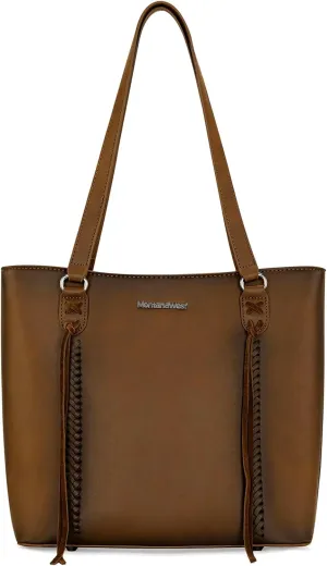 Montana West Western Two-Tone Large Tote Bag for Women Vintage Top Handle Ladies Shoulder Bags