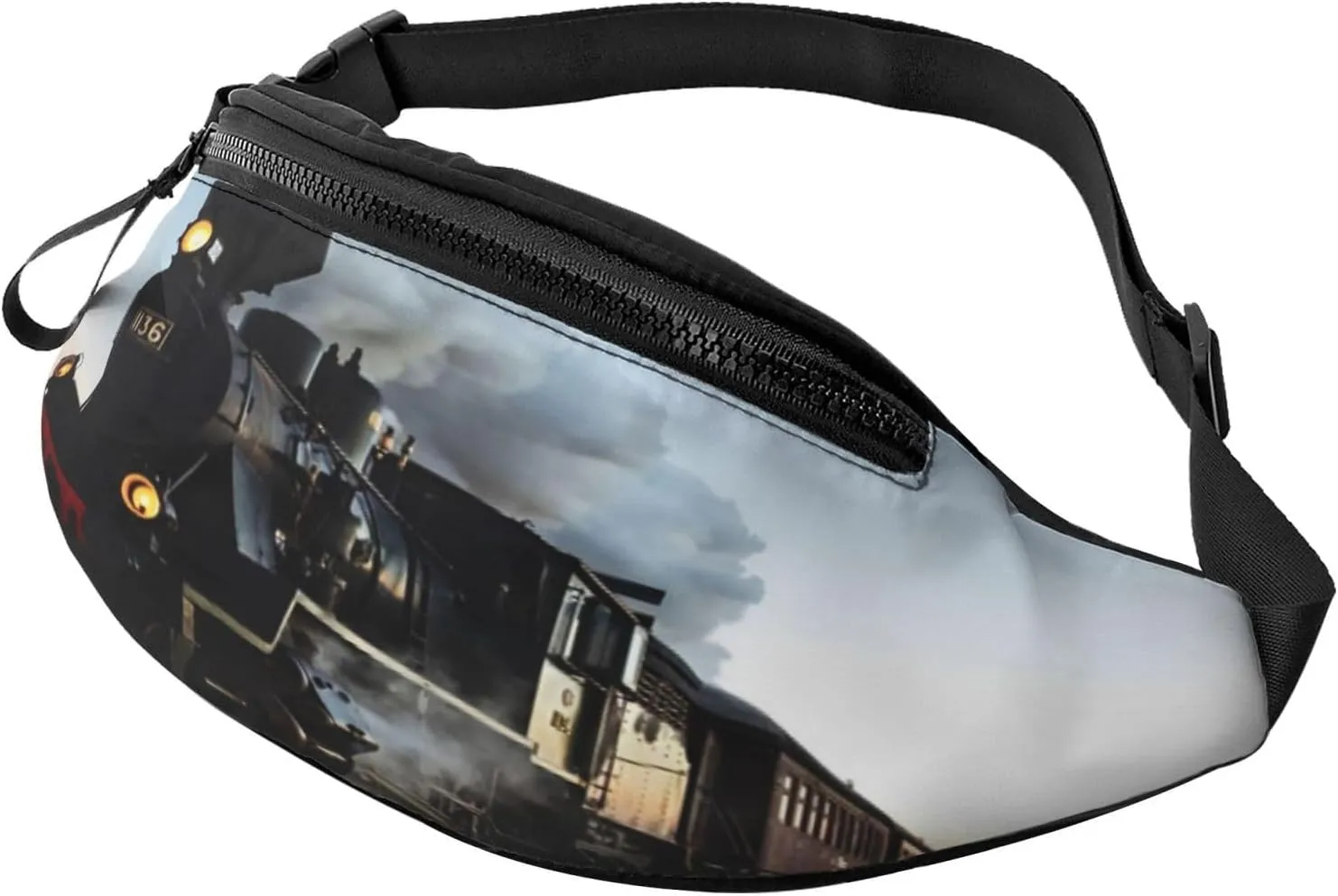 Morning Train Railroad Fanny Pack, Crossbody Waist Packs for Women Men Waist Bags with Adjustable Strap for Travel Running Hiking Sport
