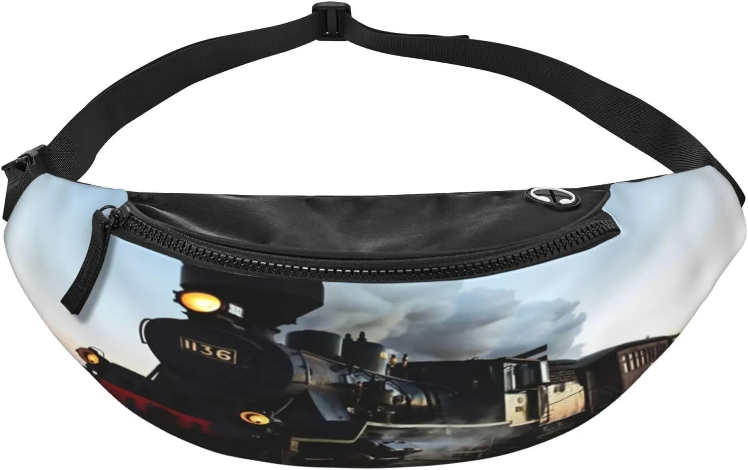 Morning Train Railroad Fanny Pack, Crossbody Waist Packs for Women Men Waist Bags with Adjustable Strap for Travel Running Hiking Sport