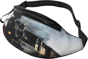 Morning Train Railroad Fanny Pack, Crossbody Waist Packs for Women Men Waist Bags with Adjustable Strap for Travel Running Hiking Sport