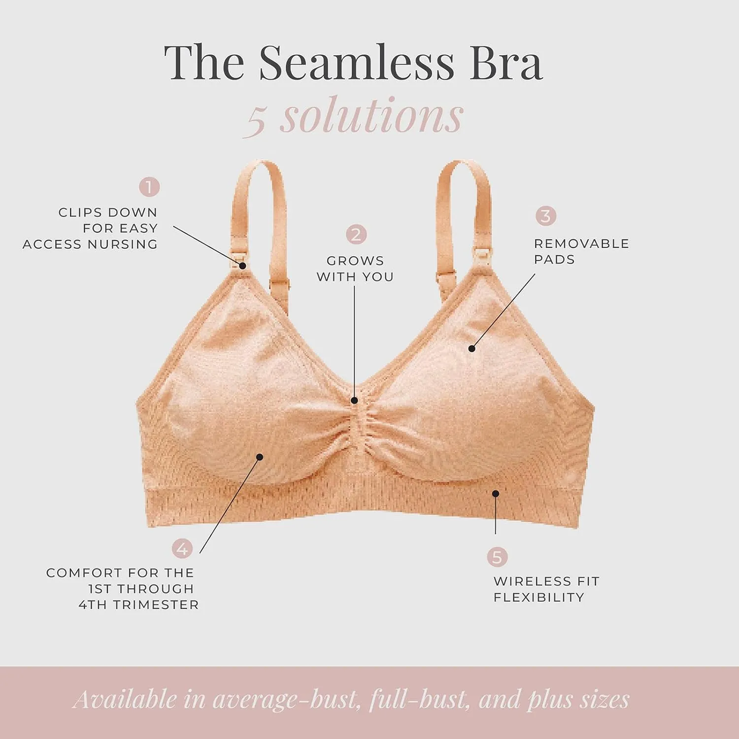 Motherhood Maternity Women's Wireless Clip Down Seamless Nursing Bra, 1 and 2 Packs