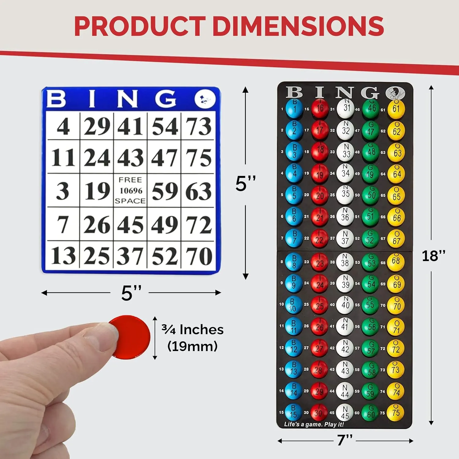 MR CHIPS 11" (Inch) Tall Professional Bingo Set with Steel Cage, Everlasting 7/8” Balls, 18 Cards and 300 Chips - Rose Gold Color