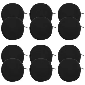 Muka 12-Pack Round Coin Purses Black Cotton Canvas Pouches 4 Inches for Art Supplies