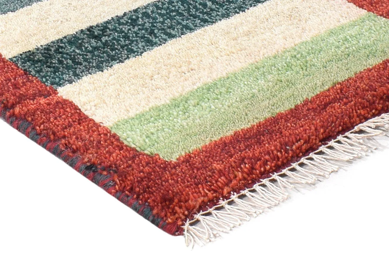 Multi Color Wool Rug 1X2 Tribal Hand Knotted Gabbeh Southwestern Small Carpet