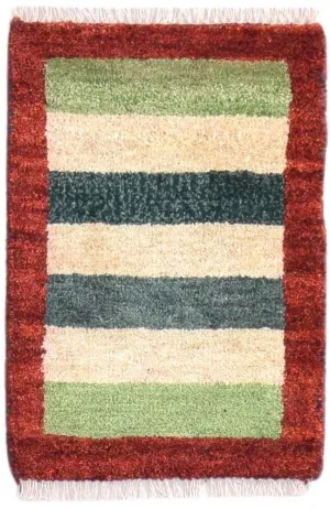 Multi Color Wool Rug 1X2 Tribal Hand Knotted Gabbeh Southwestern Small Carpet