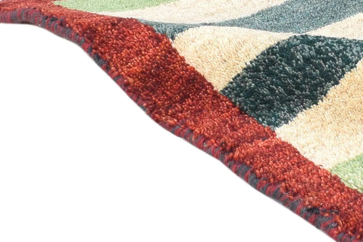 Multi Color Wool Rug 1X2 Tribal Hand Knotted Gabbeh Southwestern Small Carpet