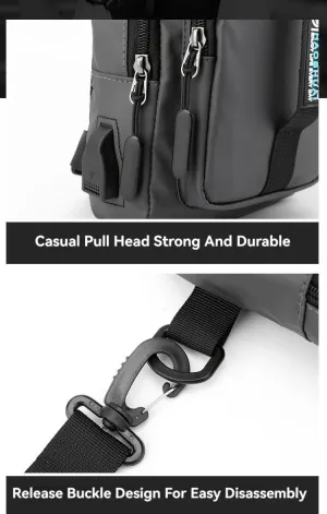 Multifunctional Men's Waist Bag Chest Bag Shoulder Bag Outdoor Waterproof Travel Crossbody Pack Adjustable Strap Fanny Pack (kahki)