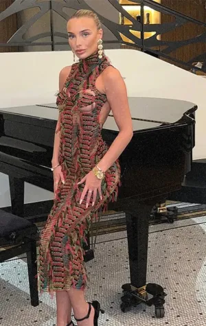 Multiple Color Fringe Dress