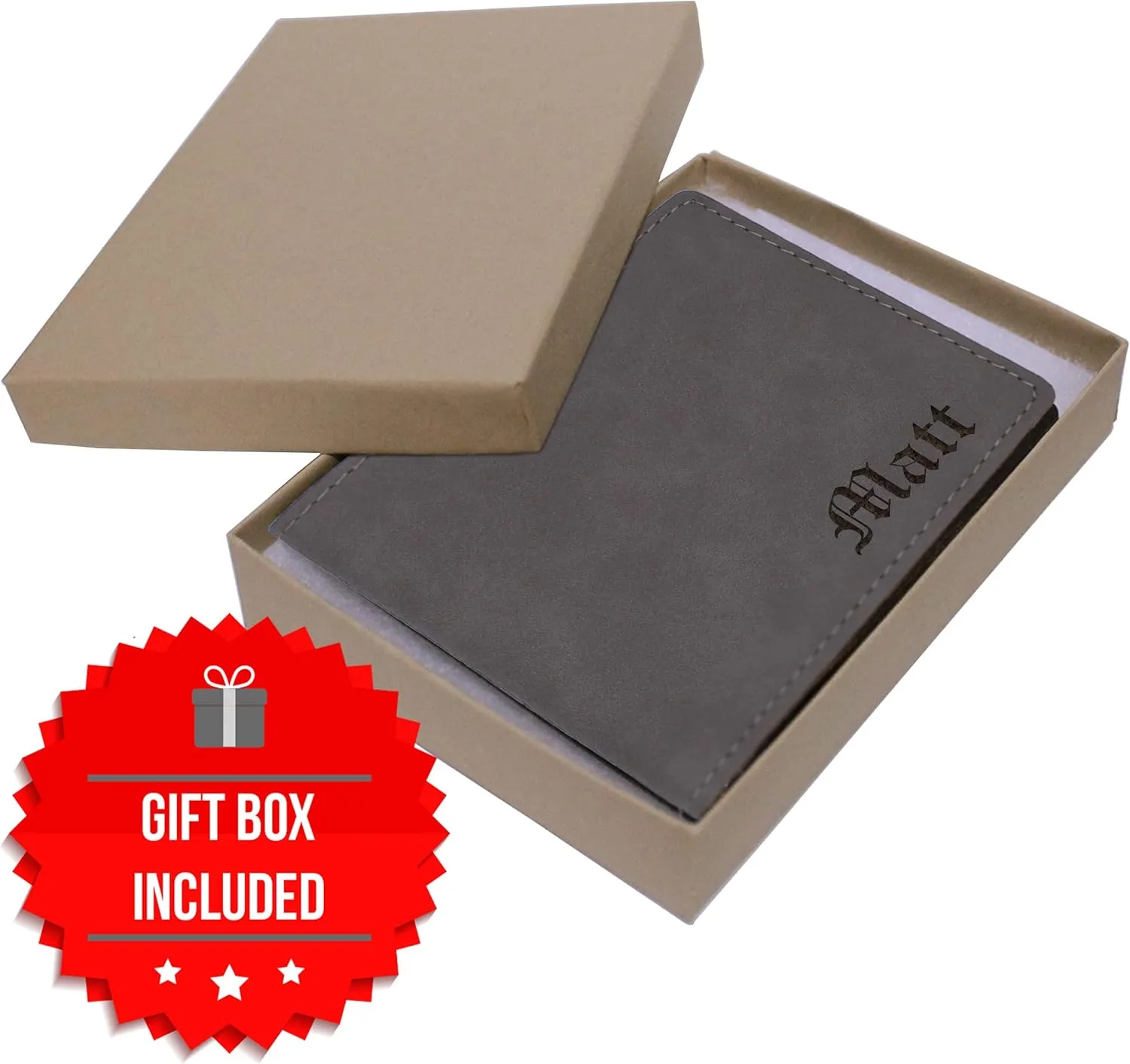 My Personal Memories Custom Personalized Bifold Wallet - Engraved With Your Text (Gray)