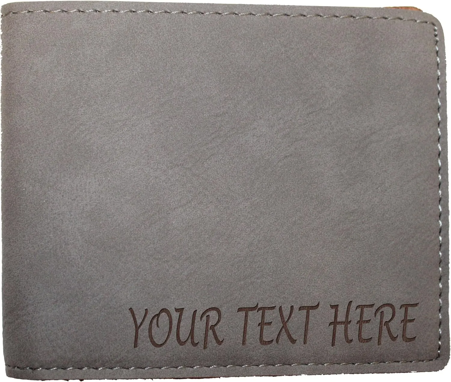 My Personal Memories Custom Personalized Bifold Wallet - Engraved With Your Text (Gray)