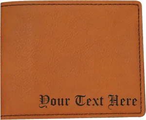 My Personal Memories Custom Personalized Bifold Wallet - Engraved With Your Text (Rust)
