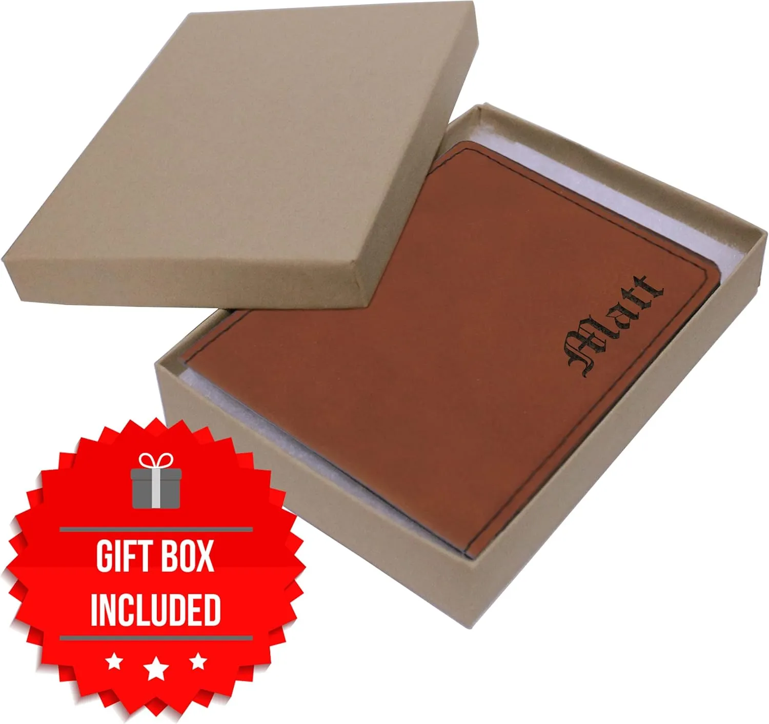 My Personal Memories Custom Personalized Bifold Wallet - Engraved With Your Text (Rust)