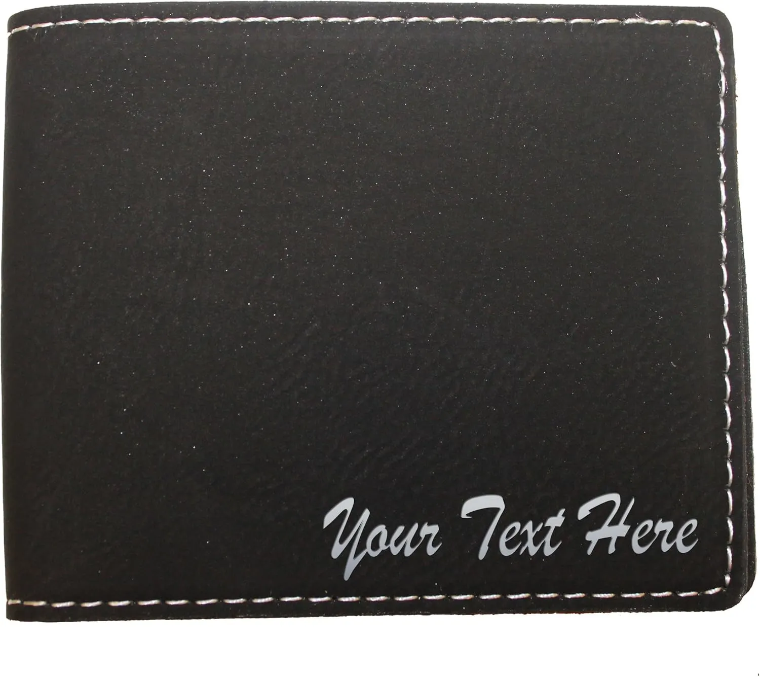 My Personal Memories Customized Bifold Wallet - Engraved With Your Text (Black with Silver)