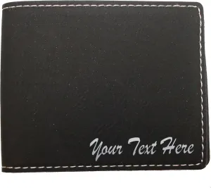 My Personal Memories Customized Bifold Wallet - Engraved With Your Text (Black with Silver)