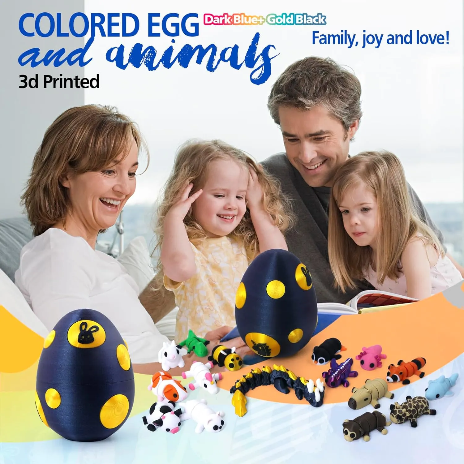 Mystery Mini 3D Printed Articulated Animal Figurines Set with Egg,Little Cute Animals Pocket Pet,3D Animals Toys,3D Printed Miniature Figurines Gift(Dragon&Axolotl &Capybara