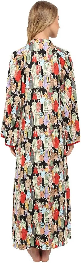 Natori Women's Printed Charmeuse Zip Caftan