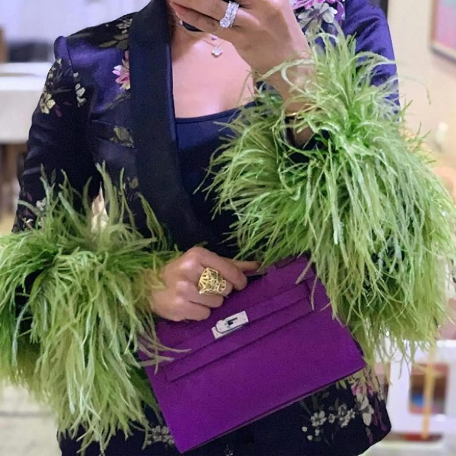 Natural Ostrich Feather Fringe Trim - Feathers Sewing Crafts Decor for Dress Costume 4-6 inches 2 Yards Erikord(Grass Green)