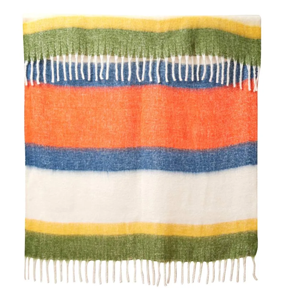 NAVY ORANGE Cuddle Throw