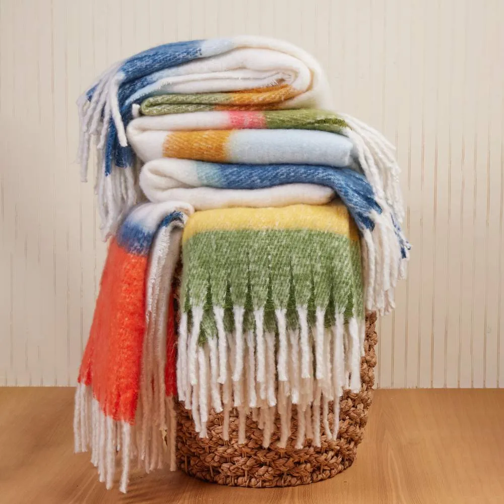 NAVY ORANGE Cuddle Throw