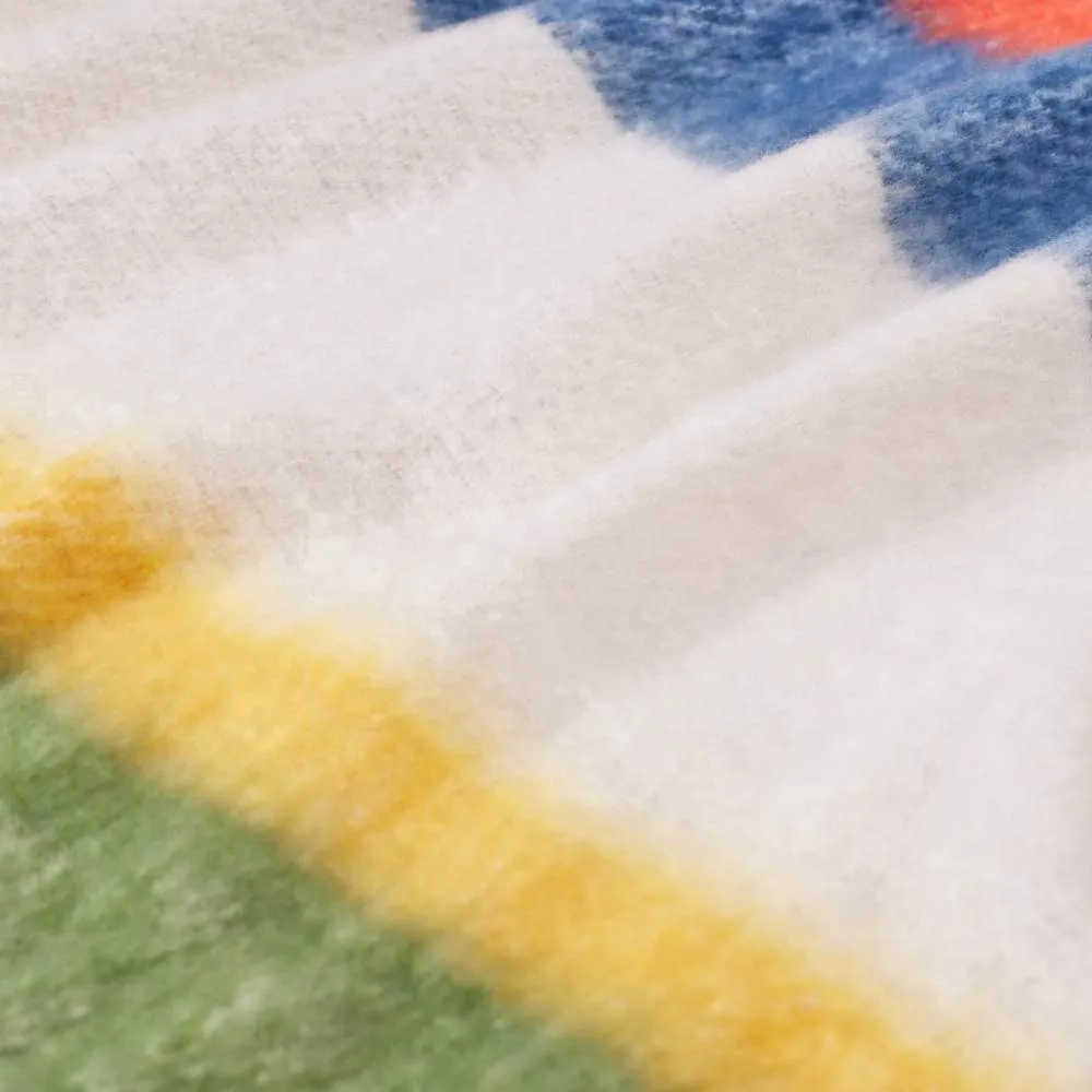NAVY ORANGE Cuddle Throw