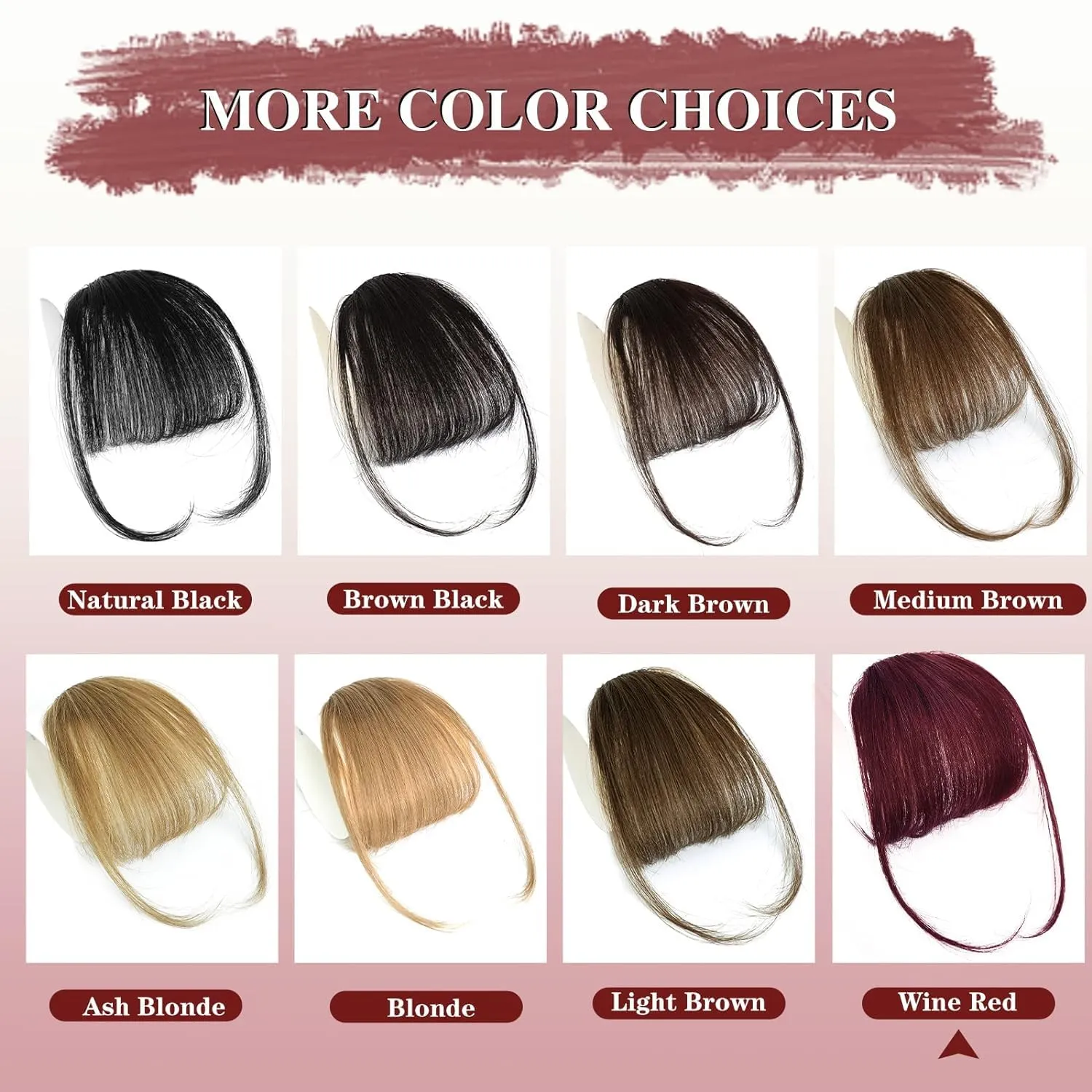 NAYOO Clip in Bangs - 100% Human Hair Wispy Bangs Clip in Hair Extensions, Red Air Bangs Fringe with Temples Hairpieces for Women Curved Bangs for Daily Wear