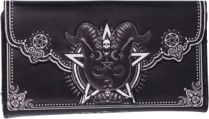 Nemesis Now Embossed Purse, Gothic Wallet, 18.5cm - Pawzuph Cat