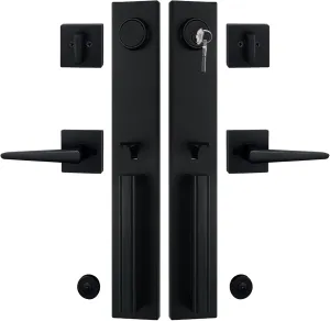 NEWBANG Matte Black Double Door Handle Set