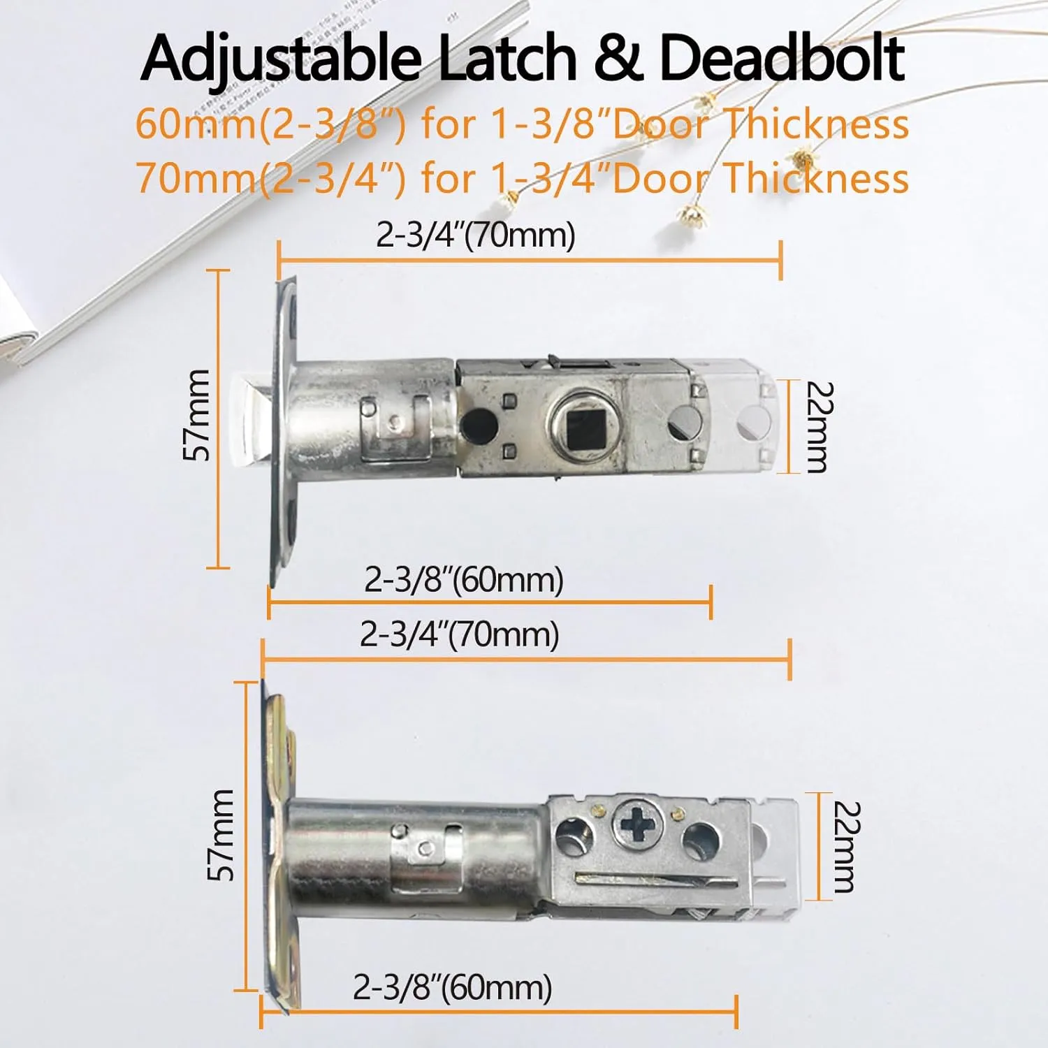 NEWBANG Matte Black Double Door Handle Set