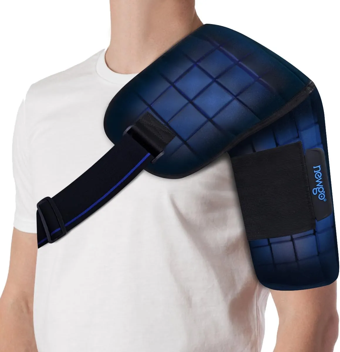 NEWGO Shoulder Ice Pack Wrap for Pain Relief, 2 Hours Long Lasting Cold Therapy Rotator Cuff Ice Pack for Shoulder Recovery After Surgery, Swelling, Tendonitis
