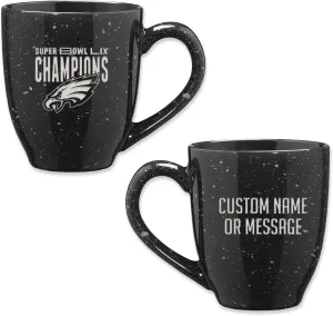 NFL Football Philadelphia Eagles 2025 Super Bowl LIX Champions 16-oz Black Personalized Laser Engraved Speckled Ceramic Coffee Mug