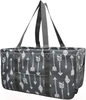 NGIL Extra Large Utility Tote Reusable Grocery Bag Oversized Collapsible for Groceries, Storage, Picnic, Beach (Arrow-gray)