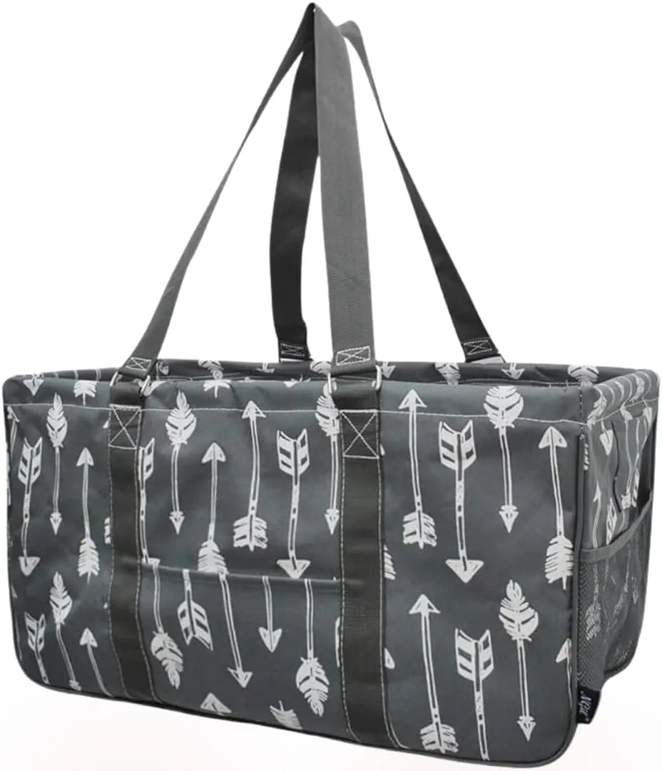 NGIL Extra Large Utility Tote Reusable Grocery Bag Oversized Collapsible for Groceries, Storage, Picnic, Beach (Arrow-gray)
