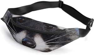 Northern Raccoon's Face Waterproof Fanny Pack Belt Bag Crossbody Waist Bags Travel Essentials for Sports Workout