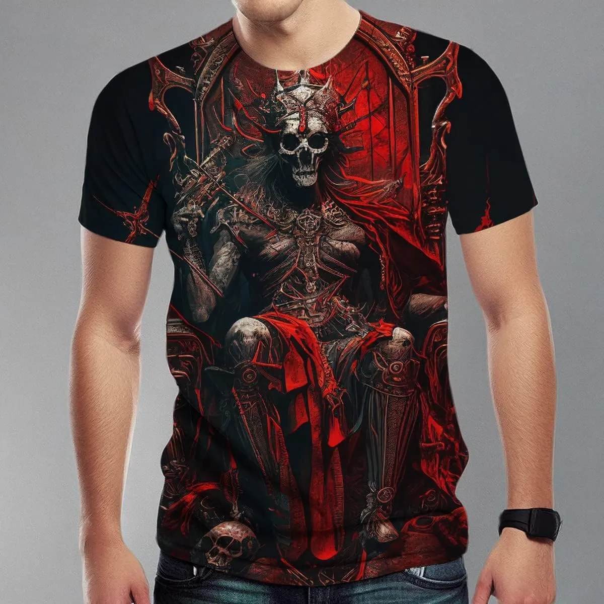Novelty Skull T-Shirts for Men Graphic Shirt with Short Sleeves