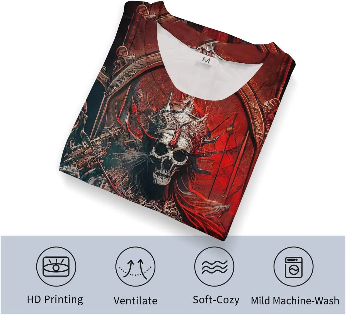Novelty Skull T-Shirts for Men Graphic Shirt with Short Sleeves