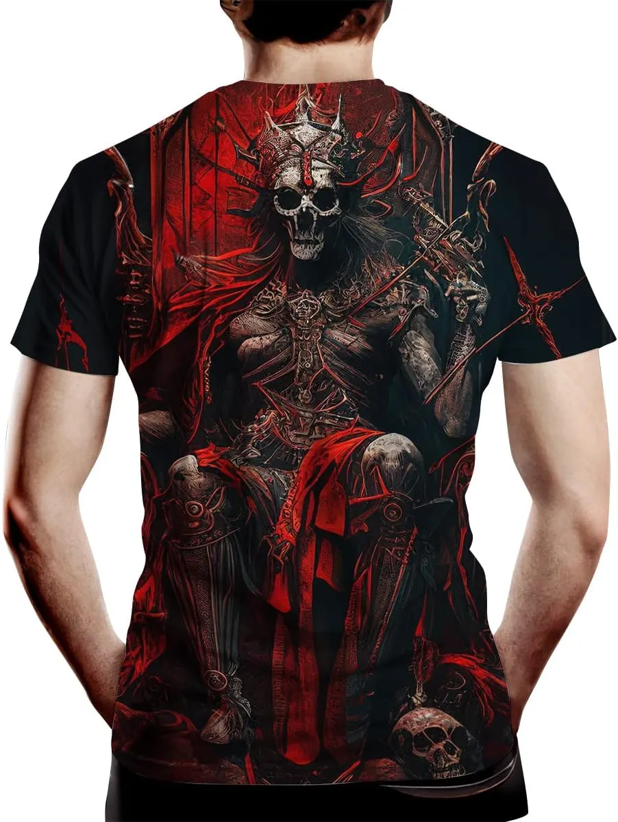 Novelty Skull T-Shirts for Men Graphic Shirt with Short Sleeves