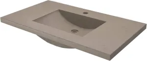 NSVNT36-E1 36" Palomar Vanity Top with Integral Bathroom Sink in Earth-Single faucet hole, NativeStone