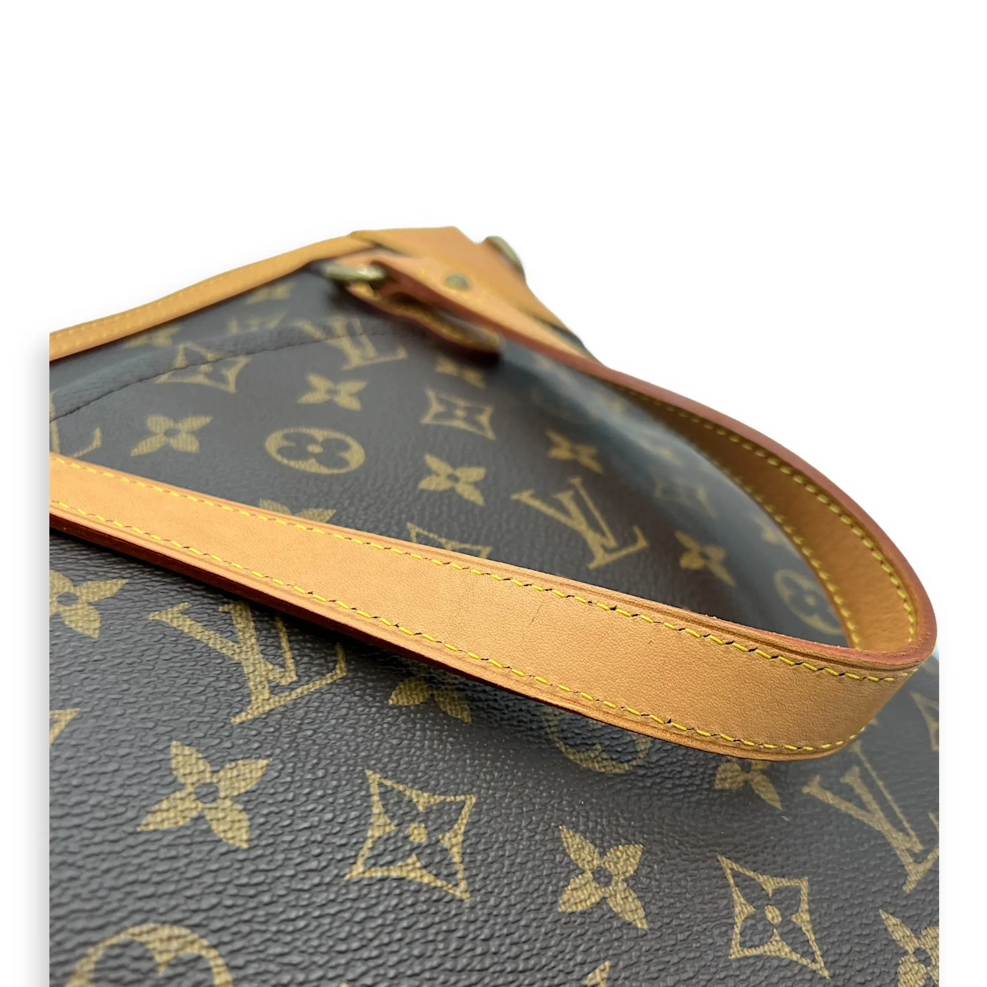 Odeon GM Brown Top Handle Bag in Monogram Coated Canvas, Gold hardware