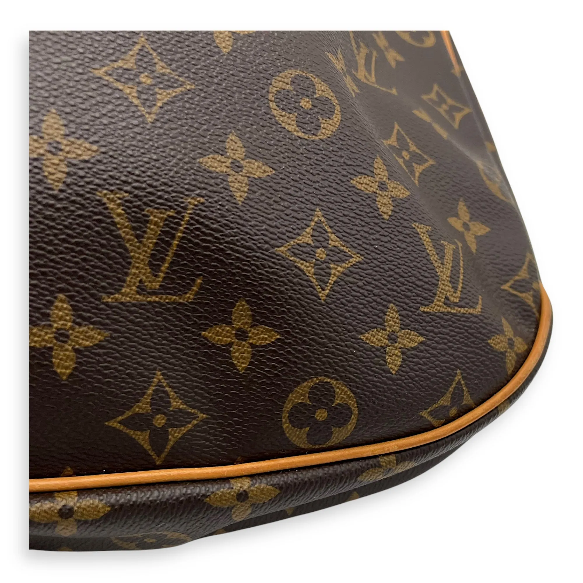 Odeon GM Brown Top Handle Bag in Monogram Coated Canvas, Gold hardware