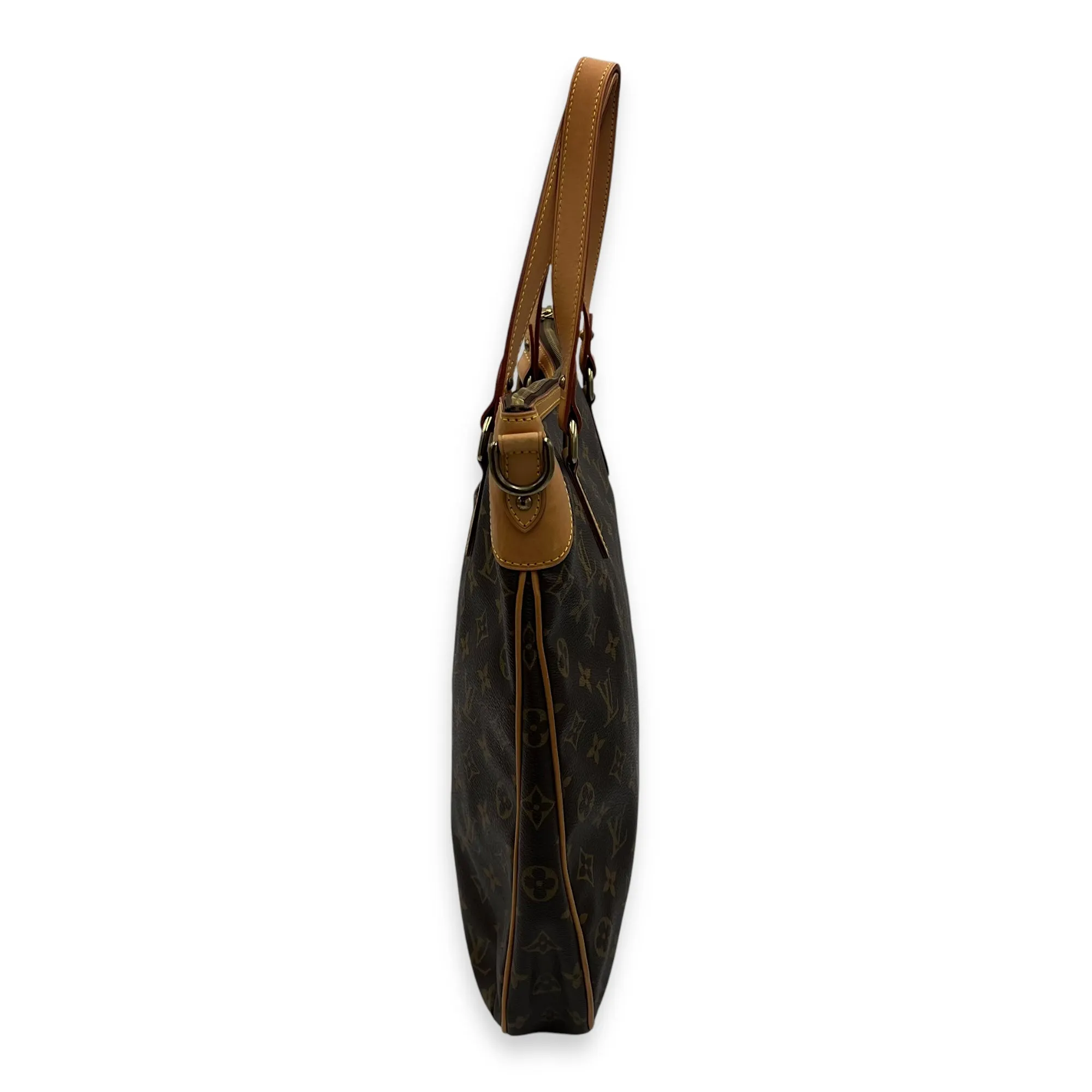 Odeon GM Brown Top Handle Bag in Monogram Coated Canvas, Gold hardware