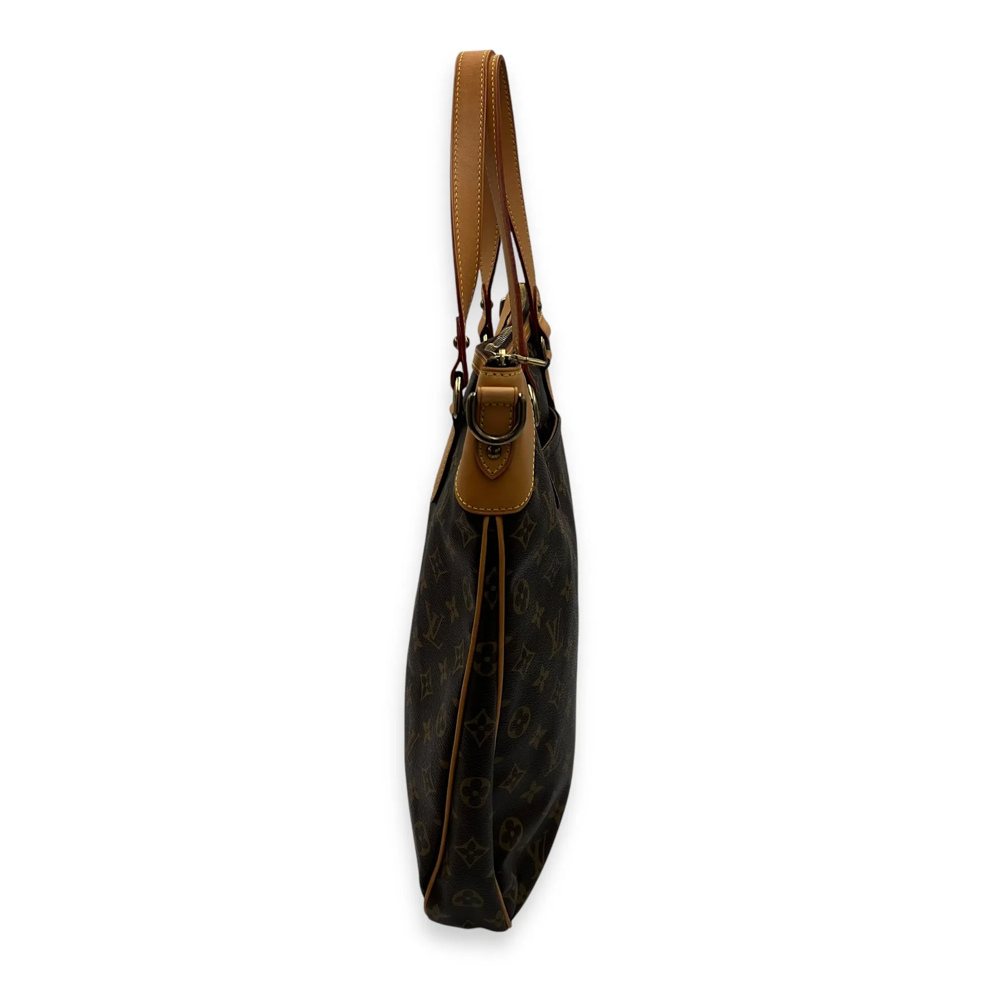 Odeon GM Brown Top Handle Bag in Monogram Coated Canvas, Gold hardware