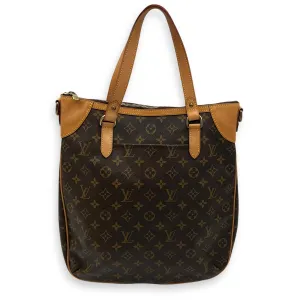 Odeon GM Brown Top Handle Bag in Monogram Coated Canvas, Gold hardware