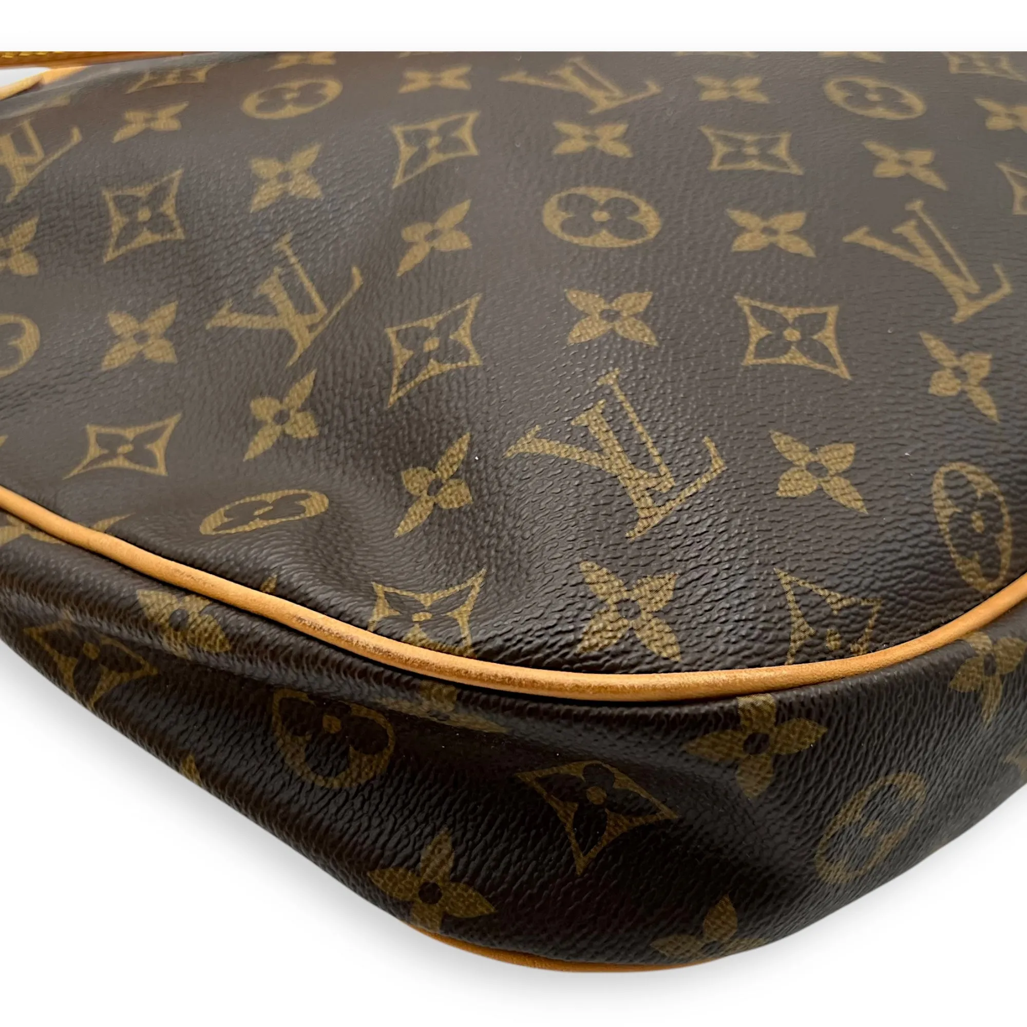 Odeon GM Brown Top Handle Bag in Monogram Coated Canvas, Gold hardware